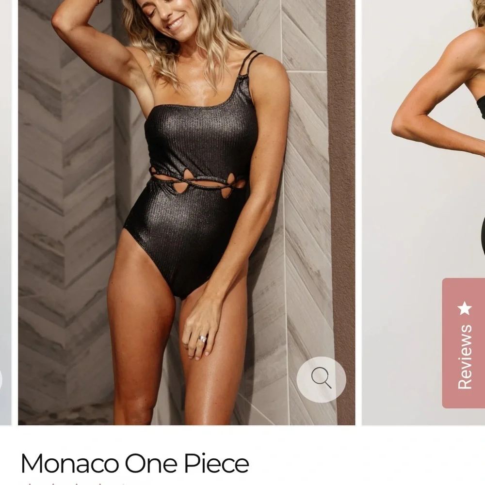 New!Baltic Born NWT Black Cutout One-Piece Swimsuit Large - Picture 6 of 12